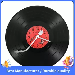 Retro Hoài Cổ Siêu Thanh Đồng Hồ Vinyl Ghi Cá Tính Đồng Hồ Treo Tường Cafe Thanh Trang Trí Đồng Hồ Treo Tường