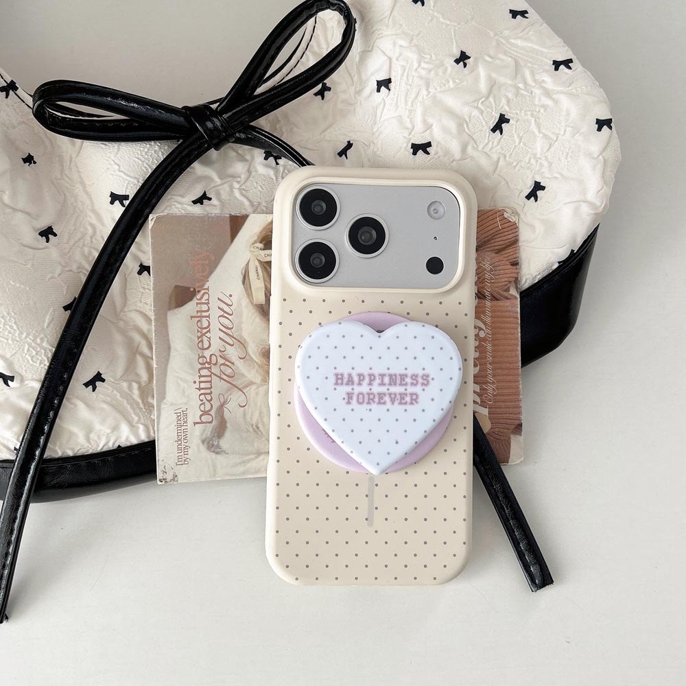 Ốp lưng TPU Tương thích với iPhone 13 14 14Pro 14ProMax 15 15Pro 15ProMax 16 16Pro 16ProMax 17 17Pro 17ProMax Vỏ nam châm họa tiết chấm bi màu trắng
