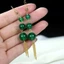 Bông tai hạt tròn mã não Chrysoprase tự nhiên - Phong cách độc đáo và thanh lịch