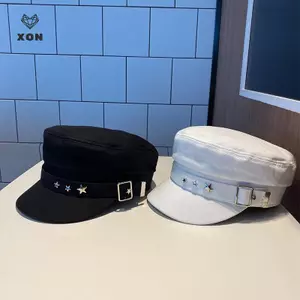 Mũ nồi nữ cotton du lưỡi phong cách hải quân Hàn Quốc retro, phù hợp cho họa sĩ mặc xuân thu đông