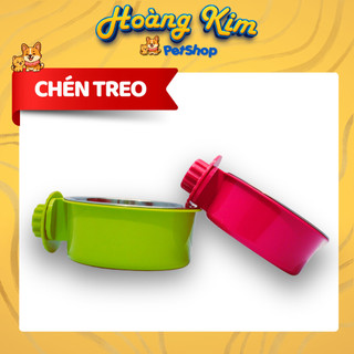 Chén/Bát Gắn Chuồng Cho Chó Mèo Inox Đế Nhựa, Lồng Inox Không Rỉ, Thiết Kế Gọn Gàng, Dễ Vệ Sinh
