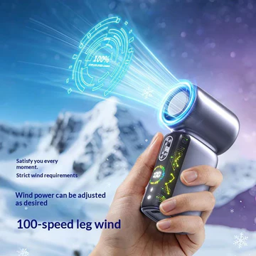 Quạt Turbo cầm tay mini cầm tay cầm tay 3000mAh Màn hình LED Quạt cầm tay tốc độ cao mini, Làm mát ngoài trời, Quạt để bàn, Quạt sạc