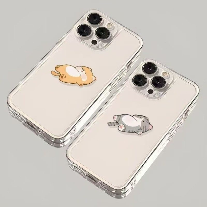 Dễ Thương Ngủ Mèo Cặp Vợ Chồng Trường Hợp Điện Thoại Cho iPhone 17 16 15 14 13 12 11 Pro Max X XR XSMax 7 8 Plus SE2020