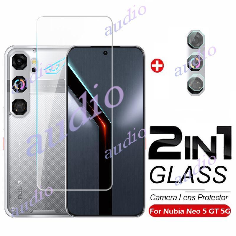 Nubia Neo 5 GT 5G 2In1 Kính Cường Lực Bảo Vệ Toàn Màn Hình Phim Có Bảo Vệ Ống Kính Máy Ảnh Cho ZTE Nubia Neo 5 GT Neo5GT 5G Phim Bảo Vệ Màn Hình Điện Thoại NUBIA NEO 5 GT NEO5 5G