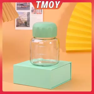 TMOY Bình Nước Thủy Tinh Mini 300ml Mini Cà Phê Nước Trà Sữa Có Cân Di Động Cho Trẻ Em Có Thể Tái Sử Dụng Uống TMOY