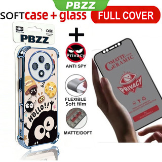 PBZZ Gốm Chống Riêng Tư Với Vỏ Kính Cường Lực Cho OPPO Reno 12f reno12 F 12 fs f27 5g 2024 Vỏ Điện Thoại Lo Âu Softcase Silicon Thẩm Mỹ Dễ Thương Cho Bé Gái Rõ Ràng SJMHSMQ1