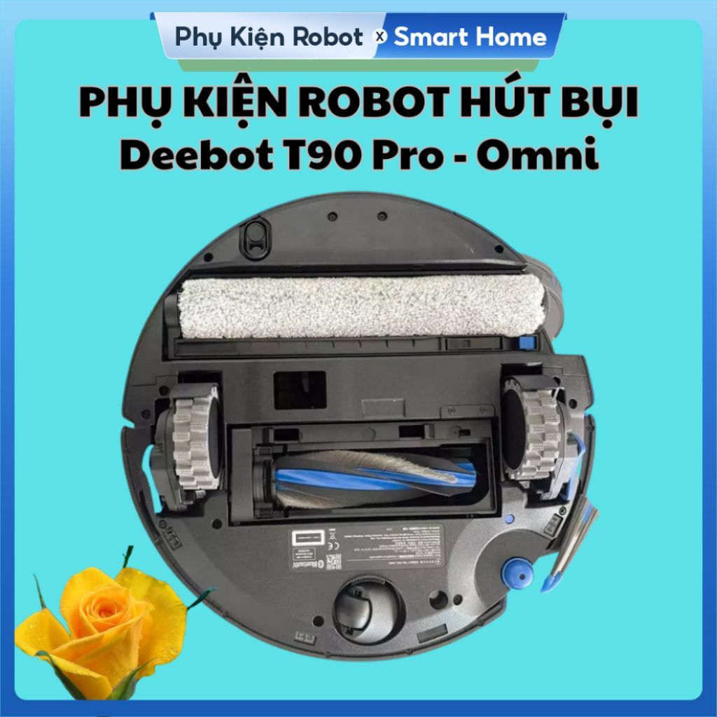 Phụ kiện robot hút bụi Ecova Deebot T90 Pro Omni: Chổi chính, Cạnh/ Bộ lọc/ Con lăn/ Túi rác/ Nước