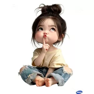 Hoạt Hình Ngộ nghĩnh Cô Gái Nhỏ Dán Tự Dính Tủ Lạnh Cửa Sổ Kính Điện Cơ Thể Che Khuyết Điểm Hành Lý Dán Chống Thấm Nước 26.3.26