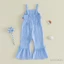 6M-4Y Bé Gái Jumpsuit Áo Liền Quần Không Tay Móc Hoa / Sọc Họa Tiết Suspender Quần