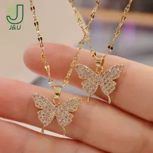 <![J & U-T] Mặt Dây Chuyền Sáng Bóng Tinh Tế Với Pha Lê Vàng, Thích Hợp Cho Tiệc Cưới và Làm Quà Tặng