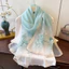 Khăn lụa nữ thời trang mùa xuân, thiết kế thêujacquard dài, phù hợp mặc bên ngoài