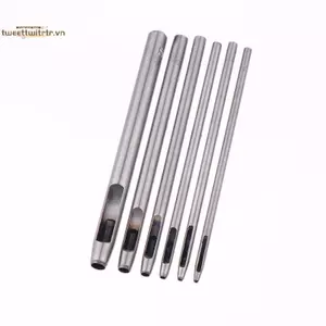 TRTR 6 Chiếc Bộ Rỗng Đấm Bộ Lỗ Tròn Dụng Cụ Đấm Thép Da Thủ Công Làm Việc Cho Dây Đồng Hồ, Vải, Nhựa, Đai Gioăng VN