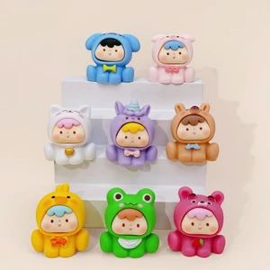 Bộ Hộp Mù Hình Mini Hình Thú Dễ Thương Cho Bé - 3cm Kawaii Nhựa Nhựa Linh Vật Để Bàn Trang Trí Ô Tô Phụ Kiện Thủ Công DIY 8 Thiết Kế Trọn Bộ