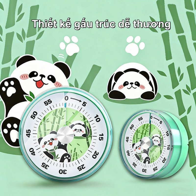 đồng hồ hẹn giờ bấm giờ đếm ngược 60 phút nam châm cơ học im lặng học tập nấu ăn trẻ