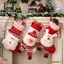 Tất trang trí Giáng sinh GIÁ RẺ, Tất Giáng sinh màu đỏ Tất dệt kim, Ông già Noel dễ thương Người tuyết Nai sừng tấm Túi quà tặng trẻ em Trang trí nhà cửa Phụ kiện treo