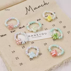 Nhẫn gốm màu sắc macaron vintage dành cho nữ