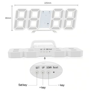 Đồng Hồ Để Bàn LED Decor Báo Thức Điện Tử Treo Tường Led 3D Số To nhìn giờ rõ ngày đêm cảm biến độ sáng tự động）