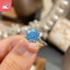 Nhẫn nữ thủ công màu xanh hải quân với hoa hồng kim cương nhiều màu sắc - Cá tính và đa năng