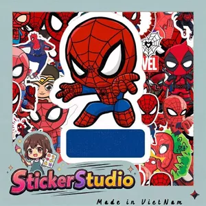 Set 60 Sticker Spider-Man Marvel Chống Nước Dán Laptop Vali Mũ Bảo Hiểm Sổ Tay