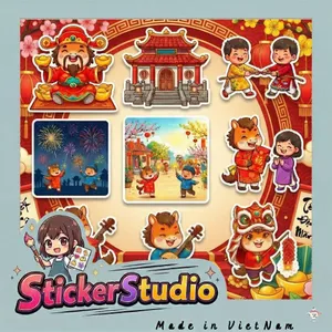 Set Sticker Tết 2026 Bính Ngọ Chống Nước Trang Trí Bao Lì Xì Thiệp Tết