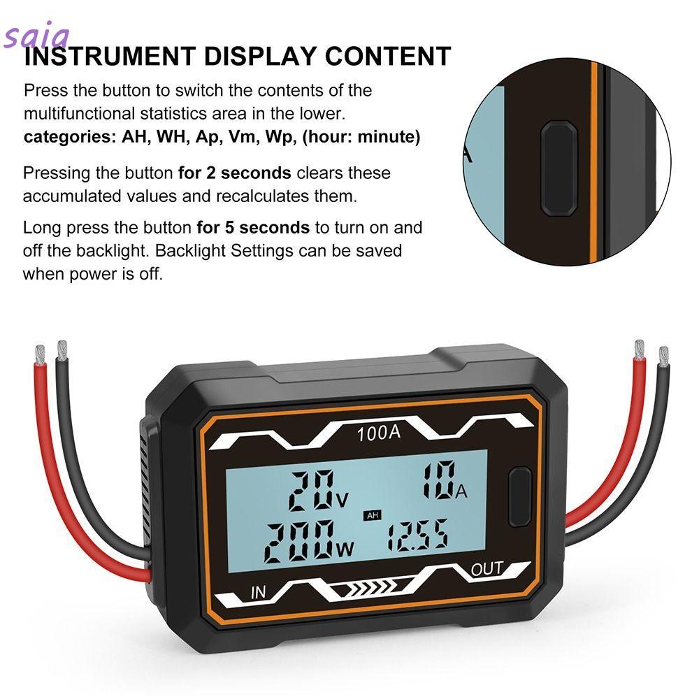 Máy đo công suất RC Watt chính xác cao SAIA LCD DC 0-60V