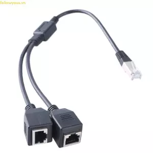 Fol Cổng Đôi RJ45 LAN Ethernet Nối Dài Bộ Chia Bộ Chuyển Đổi Cáp Ethernet Mở Rộng Bộ Chia Ethernet Thích Hợp Cat5 CAT