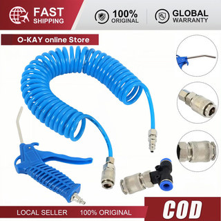 Súng thổi bụi khí nén cao cấp kèm cuộn dây hơi lò xo 6m, bền bỉ tiện dụng cho sửa chữa và công nghiệp