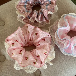 Hульulu Scrunchy Tóc Kẻ Sọc Ren Anh Đào, Nhiều Lớp, Hẹp Waist - Phụ Kiện Tóc Thời Trang