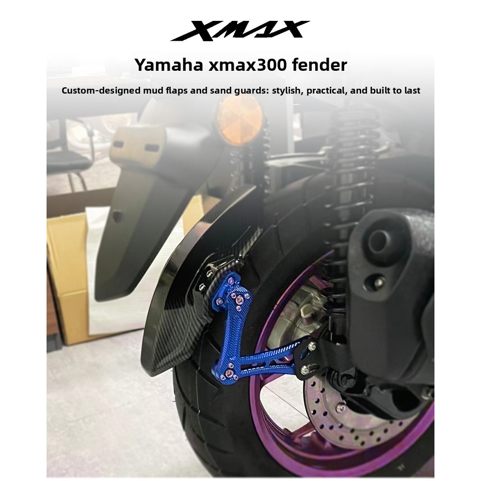 Dành Cho Xe Yamaha XMAX 300 / XMAX 250 2017-2025 Sợi Carbon Phong Cách Phía Sau Fender Chắn Bùn Bắn Bảo Vệ