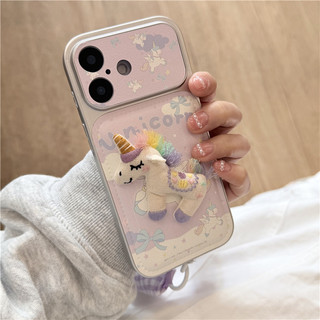 Ốp điện thoại chất liệu TPU + PU họa tiết kỳ lân cho iPhone 17 Pro max 16 Pro Unicorn