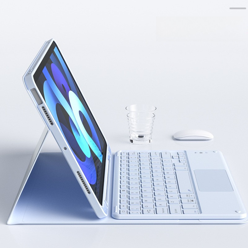 Bao da bàn phím không dây có chuột sạc, cho máy tính bảng 10.2 inch/10.5 inch/thế hệ 10 10.9 inch/Pro 11 inch