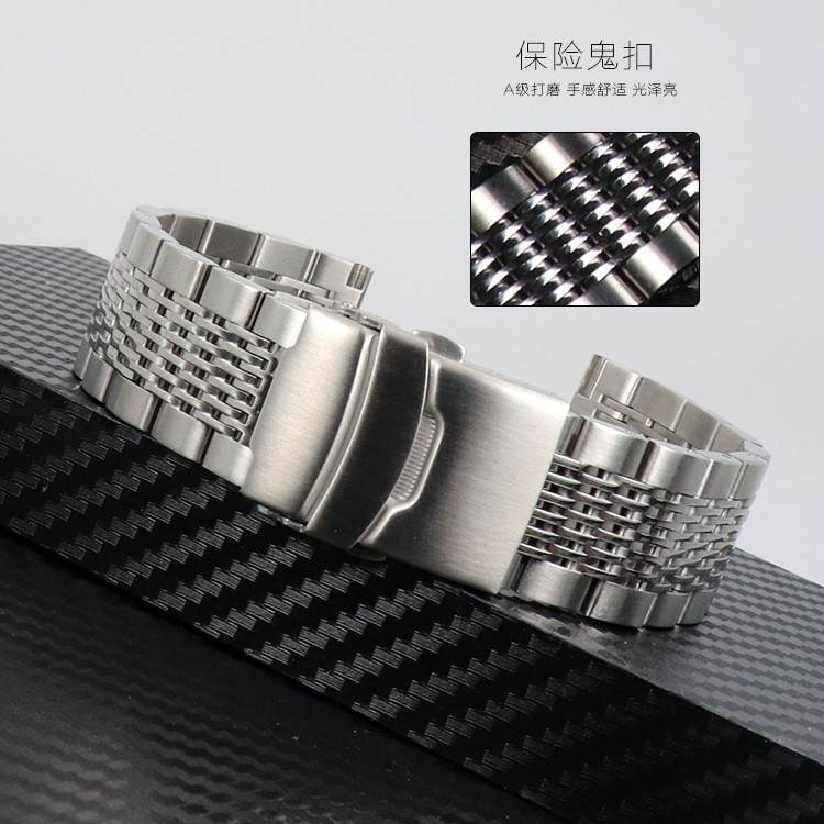 Khóa Chắc Chắn - Dây Đeo Đồng Hồ Bằng Thép Không Gỉ 18 / 20 / 22 / 24 Mm Lưới Milanese Dây Đeo Đồng Hồ SEIKO Diver Lặn SKX007 SNX Vòng Tay Cho Nam Nữ