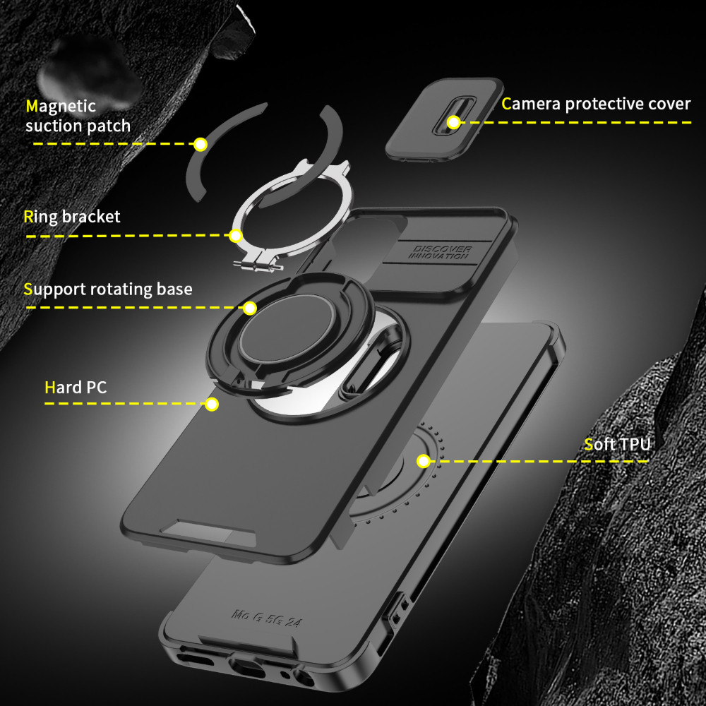 Ốp Điện Thoại Từ Tính Xoay Có Ống Kính Cửa Sổ Đẩy Cho Moto G Stylus 5G 2024 2023 Play Power 5G 2025 2024 2023 Chống Rơi Chống Bụi