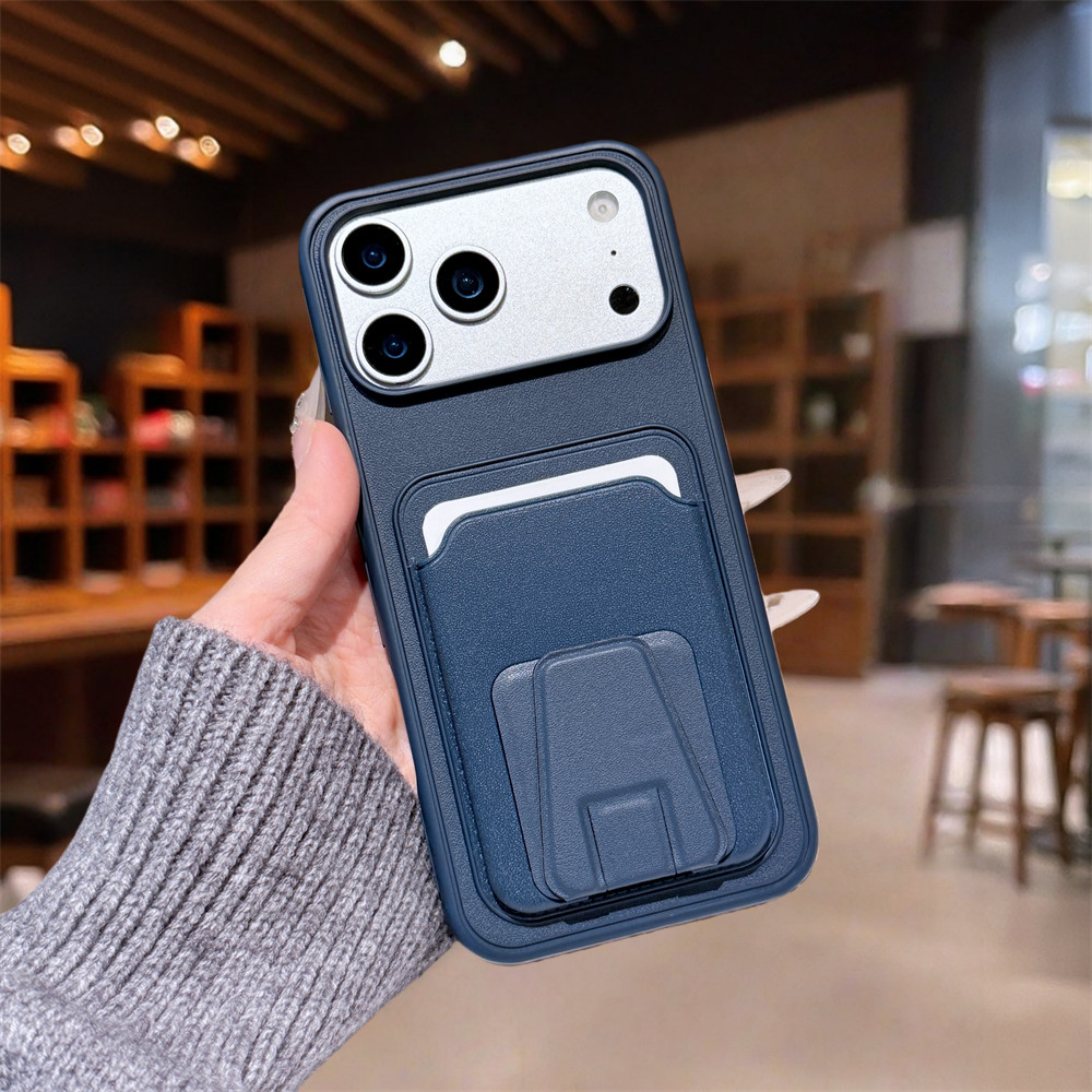 Ốp điện thoại đựng thẻ hình thang đơn giản cho iPhone 17 Pro Max 13 14 15 16 pro max Bảo vệ ống kính chống rơi Vỏ cứng bảo vệ điện thoại