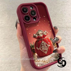 Vỏ Cho IPhone 17 16 13 12 14 11 15 ProMax X XSMax XR 14 7 16 6S 6 8 15 Plus SE2020 Ốp điện thoại hình túi may mắn tuyết