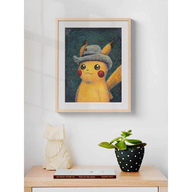 Bảo tàng Pokemon Pikachu Van Gogh Phim hoạt hình Trang trí Poster Quà tặng, Thích hợp để trang trí trong phòng ngủ, phòng khách, phòng ăn, phòng trẻ em và cảnh sinh nhật
