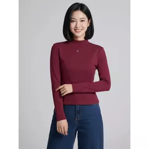 Áo giữ nhiệt nữ CARDINA chất liệu nỉ lông cừu dài tay cổ cao 5cm có tag trang trí ngực 5AHF10