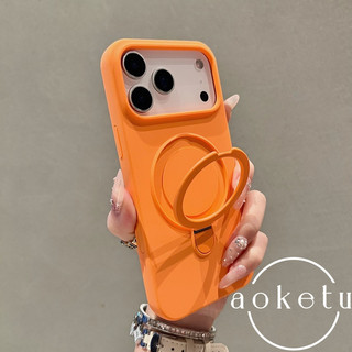 Giá đỡ từ tính silicon lỏng thích hợp cho vỏ điện thoại màu cam iPhone 17 Promax, nút camera Apple 16 bao gồm tất cả, lỗ lớn 15 Pro, 14 tối giản, vỏ bảo vệ da 13