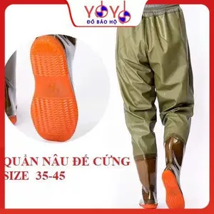 {LOẠI 1} Quần Ủng NÂU Lội Nước Đế Cứng Thế Hệ Mới, Ủng Bảo Hộ Lao Động, Dày Cao Cấp 2 Lớp