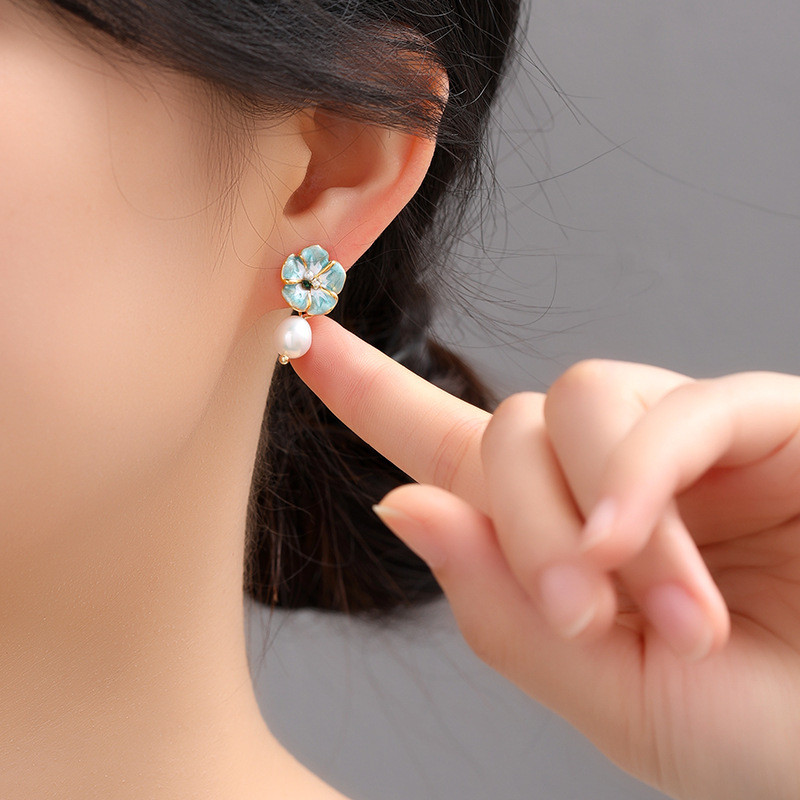 Bông tai kim bạc đầy màu sắc phong cách Trung Quốc mới