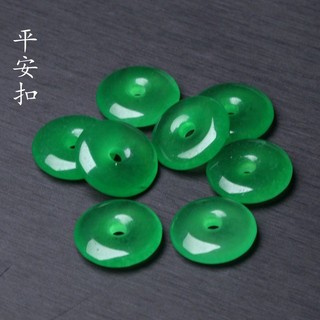 Mặt dây chuyền jade Malaysia 15mm màu xanh full - An toàn cho DIY và phụ kiện thời trang