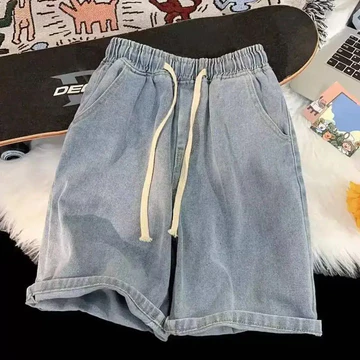 2025 Mới Mùa Hè Quần Short Quần Jean Nam Denim Quần Co Giãn Màu Xanh Đậm Thiết Kế Thời Trang Quần Jean Nam Mỏng Thẳng Nam Quần Jean Ngắn Hombre