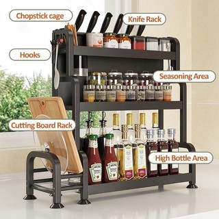 Kệ Để Gia Vị Nhà Bếp 2–3 tầng thép sơn tĩnh điện kệ để dao thớt chai lọ dầu ăn đa năng