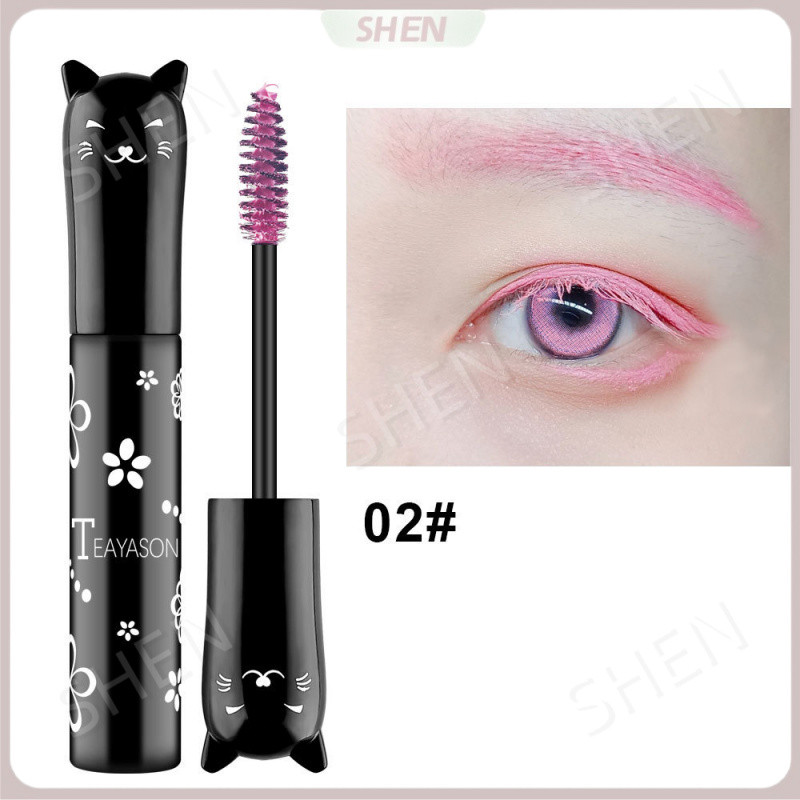 TEAYASON Mascara đầy màu sắc Xanh lam, Tím, Hồng, Trắng, Tím Sapphire Xanh Cà phê Không nhòe Uốn Dày