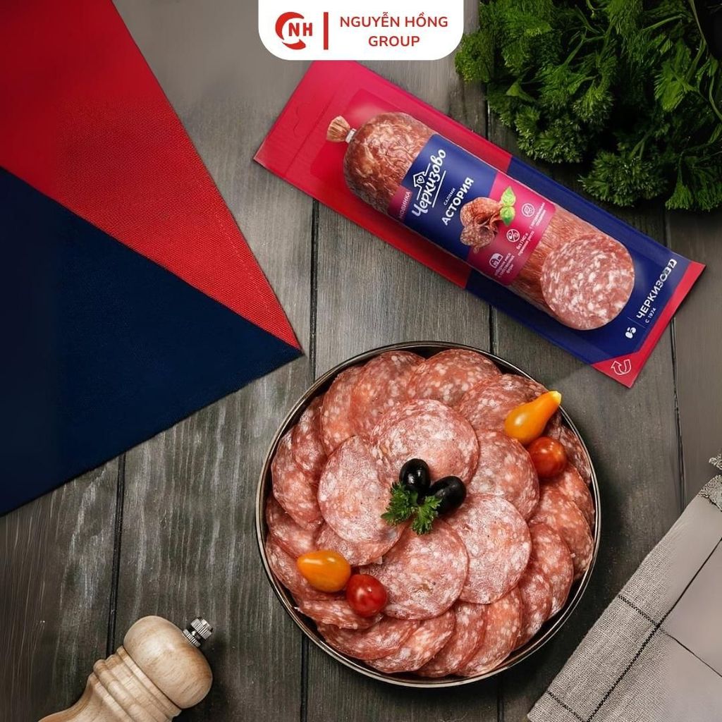 Salami xúc xích hun khói Checkizovo 300g, Salami giò hun khói nhập khẩu Nga, Nguyễn Hồng Heo