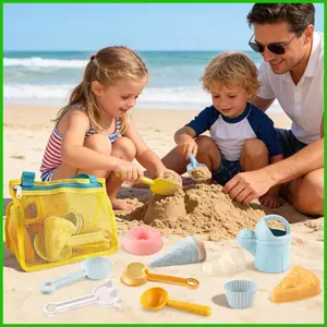 Đồ chơi đi biển trẻ em kèm túi lưới, bộ trò chơi cát cho du lịch nghỉ dưỡng saixit2vn