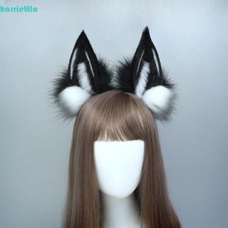 HARRIETTLO Wolf Dog Hair Band, JK Hair Hoop Tai Mèo Băng Đô, Động Vật Dễ Thương Sang Trọng Gothic Lông Cosplay Mũ Phụ Kiện Tóc Nữ