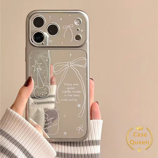 Vỏ gương trang điểm hình gấu dễ thương đơn giản tương thích cho IPhone XR 17 16 12 11 15 14 13 Pro Max Air X XS Max 16 14 15 Plus Vỏ mới sáng tạo hợp thời trang