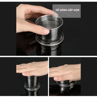 Cốc gấp gọn du lịch inox 304 an toàn sức khỏe Có thể gấp gọn / Xếp gọn،Bỏ túi / Có móc khóa،Du lịch, dã ngoại, cắm trại