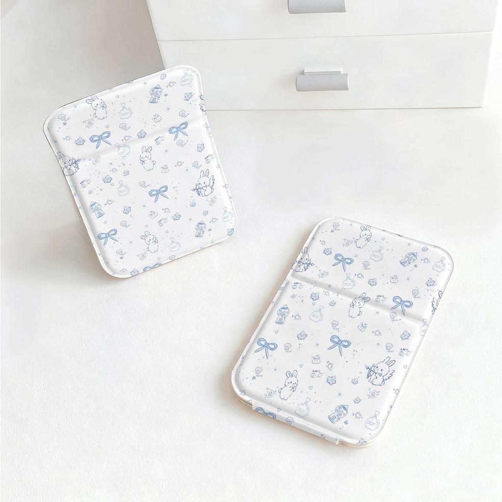Màu xanh Bowknot Gương gấp trang điểm cho đi làm đi chơi